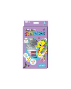 ÜVEGFESTÉK SZETT, 6X10,5 ML FESTÉK+6 DB MŰANYAG KÉP, ANIMAL