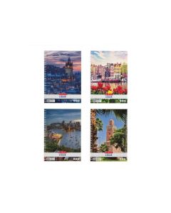 SPIRÁLFÜZET A/4 KOCKÁS 70 LAPOS CITY