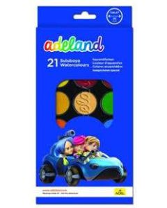 VÍZFESTÉK ADEL 21 DB-OS 30 MM MŰANYAG DOBOZOS+ECSET 931