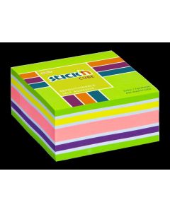 JEGYZETTÖMB ÖNTAPADÓ NEON ZÖLD MIX, 76X76MM, 400 LAP