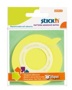 JEGYZETTÖMB ÖNTAPADÓ 360°-BAN TAPADÓ SÁRGA, SZÖVEGBUBORÉK, 70X70MM, 50 LAP