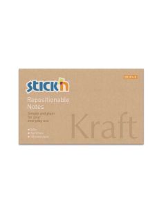 JEGYZETTÖMB ÖNTAPADÓ KRAFT NOTES, NATÚR BARNA, 76X127MM, 100 LAP