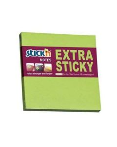 JEGYZETTÖMB ÖNTAPADÓ EXTRA STICKY, NEON ZÖLD, 76X76MM, 90 LAP