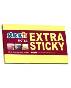 JEGYZETTÖMB ÖNTAPADÓ EXTRA STICKY, NEON SÁRGA, 76X127MM, 90 LAP