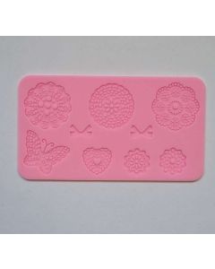 SZILIKON NYOMÓFORMA,LÁGY, CSIPKE,MASNI, PILLANGÓ, 18X10X0,3 CM