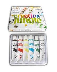 TEMPERA CREATIVE JUNGLE, 6 DB-OS, 12 ML, FÉM TUBUSOS