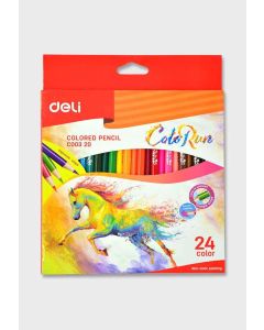 SZÍNES CERUZA DELI, 24 DB-OS , COLOR RUN