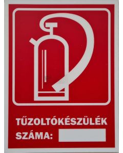 TÁBLA TŰZOLTÓ KÉSZÜLÉK SZÁMMAL (UTÁNVILÁGÍTÓ), 15X20