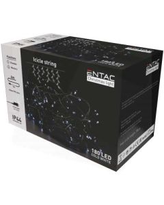 KARÁCSONYI FÉNYSOR, ENTAC IP44 JÉGCSAPFŰZÉR, 180 LED CW 4M, FEHÉR