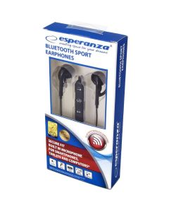 FÜLHALLGATÓ ESPERANZA, SPORT, BLUETOOT MIKROFONOS, FEKETE