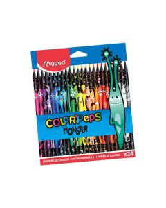 SZÍNES CERUZA 24 DB-OS MAPED, HÁROMSZÖGLETŰ , COLOR PEPS MONSTER