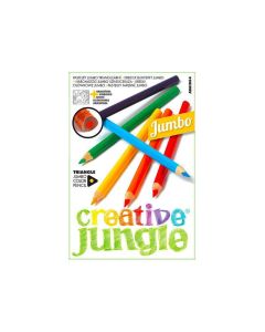 SZÍNES CERUZA CREATIVE JUNGLE, 12 DB-OS, HÁROMSZÖG ALAKÚ, VASTAG