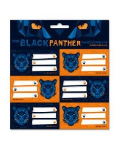 FÜZETCÍMKE, CSOMAGOLT, 3X6 DB/CSOM, BLACK PANTHER