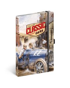NOTESZ GUMIS VONALAS, KEMÉNYTÁBLÁS, CLASSIC CARS