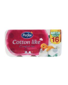 TOALETTPAPÍR PERFEX, 3 RÉTEGŰ,200 LAP, 16TEK/CSOMAG, COTTON LIKE