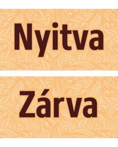 TÁBLA NYITVA-ZÁRVA, 20X10, BÉZS