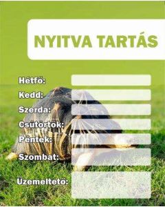 TÁBLA NYITVATARTÁS 2, 20X25