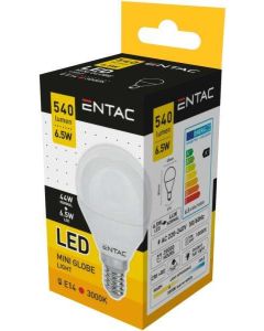 IZZÓ LEDES ENTAC, E14 6,5W, WW 3000K, 20000 ÓRA, MELEG FEHÉR