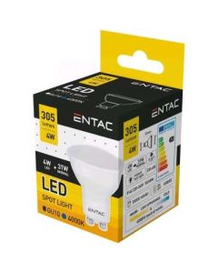 IZZÓ LEDES ENTAC, WIDE ANGEL GU10 4W, NW 4000K, 20000 ÓRA, TERMÉSZETES FEHÉR