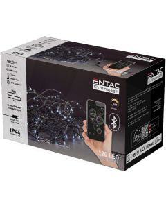KARÁCSONYI FÉNYSOR, ENTAC KÜL ÉS BELTÉRI, IP44 120 LED CW, 9M APLIKÁCIÓVAL, HIDEG FEHÉR