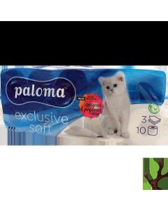 TOALETTPAPÍR PALOMA, EXCLUSIVE SOFT, 3 RÉTEGŰ, 10TEK/CSOMAG, PARFÜM