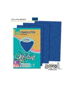 DEKORGUMI, GLITTERES, A/4, 10 DB/CSOM, KÉK