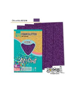 DEKORGUMI, GLITTERES, A/4, 10 DB/CSOM, LILA