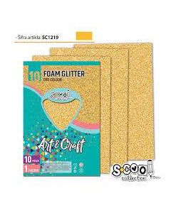 DEKORGUMI, GLITTERES, A/4, 10 DB/CSOM, ARANY