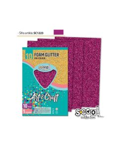 DEKORGUMI, GLITTERES, A/4, 10 DB/CSOM, V.LILA