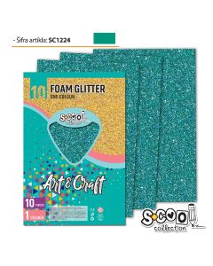 DEKORGUMI, GLITTERES, A/4, 10 DB/CSOM, ZÖLD