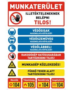 MOLINÓ MUNKATERÜLET ILLETÉKTELENEKNEK BELÉPNI TILOS!, RINGLIZETT, 50X100 CM