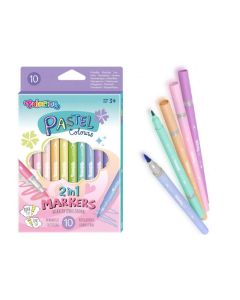 FILCTOLL KÉSZLET COLORINO 10 DB-OS, KÉTVÉGŰ, SCHOOL PASTEL