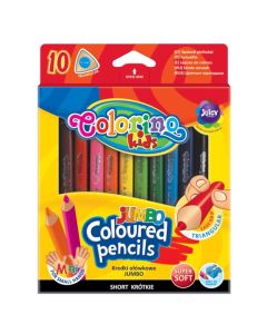 SZÍNES CERUZA COLORINO, 10 DB-OS, MINI JUMBO 8,9 CM