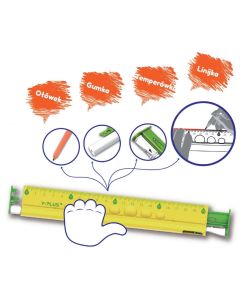 VONALZÓ 20 CM, Y-PLUS DRX170100000, 4 IN 1, RADÍR+HEGYEZŐ,CERUZA+VONALZÓ
