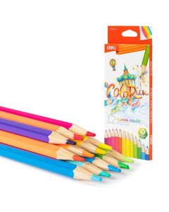 SZÍNES CERUZA DELI, 12 DB-OS, FLUORESZKÁLÓ