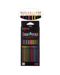 SZÍNES CERUZA 12 DB-OS YALONG, HÁROMSZÖGLETŰ, MINTÁS