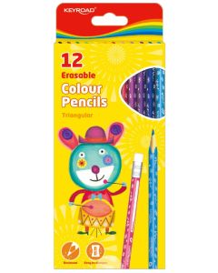 SZÍNES CERUZA 12 DB-OS, KEYROAD, HÁROMSZÖGLETŰ, RADÍROZHATÓ