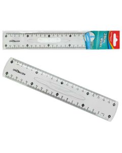 VONALZÓ 20 CM KEYROAD, KÉTOLDALT SKÁLÁZOTT,FOGANYTYÚS