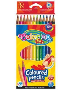 SZÍNES CERUZA COLORINO, KIDS TRIO, 12 DB-OS