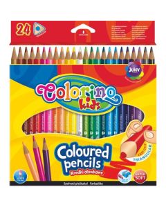 SZÍNES CERUZA COLORINO, KIDS TRIO, 24 DB-OS