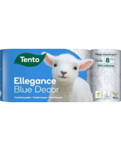 TOALETTPAPÍR TENTO ELEGANCE, 150 LAP, 3 RÉTEGŰ, 8 TEK/CSOMAG, BLUE DECOR