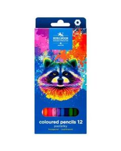 SZÍNES CERUZA KOH-I-NOOR, 12 DB-OS, MOSÓMEDVE HATSZÖGLETŰ 7 MM
