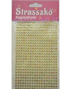 STRASSZKŐ, RAGASZTHATÓ, 6MM, 13X20CM- 260DB, PEZSGŐ