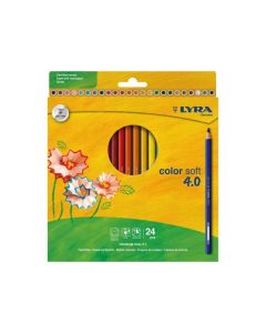 SZÍNES CERUZA LYRA 24 DB-OS, COLOR SOFT 4.0 PRÉMIUM KATEGÓRIA, EXTRA PUHA, ÉLÉNK LÁGY SZÍNEK, 4 MM BÉLVASTAGSÁG