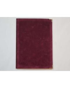 OKLEVÉLTARTÓ A/4, PLÜSS, FÉM SARKAS, BORDÓ
