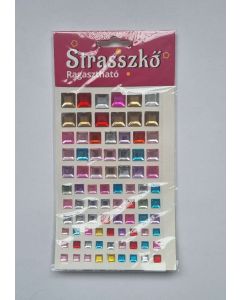 STRASSZKŐ, RAGASZTHATÓ, TÖBBFÉLE MÉRET, SZINES