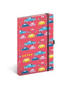 NOTESZ GUMIS VONALAS, KEMÉNYTÁBLÁS, 13X21, CARS