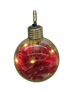 KARÁCSONYFADÍSZ, MINI,LED VIRÁG GÖMB, 8 CM