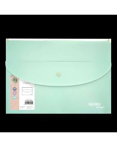 IRATTASAK CIPZÁRRAL ÉS PATENTTAL A/4, 33X23,5 CM, MENTA ZÖLD