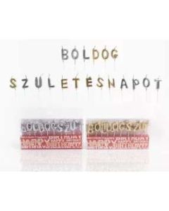 GYERTYA BOLDOG SZÜLINAPOT, ARANY/EZÜST